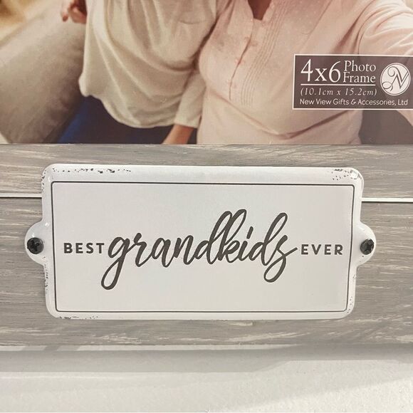 New View Gifts & Accessories Best Grandkids Ever White Wash 4x6 Clip Frame - Picture 3 of 13